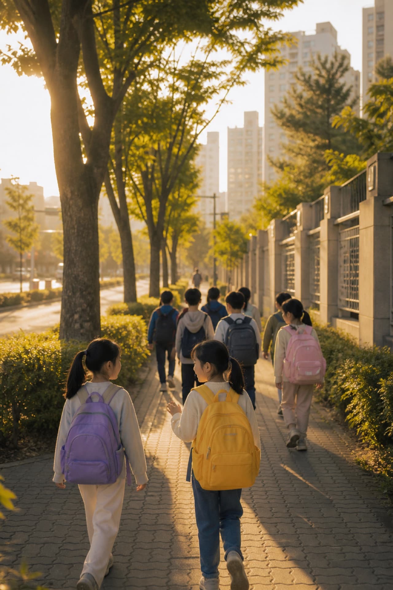 관저동 아침, 학교로 향하는 생활의 풍경